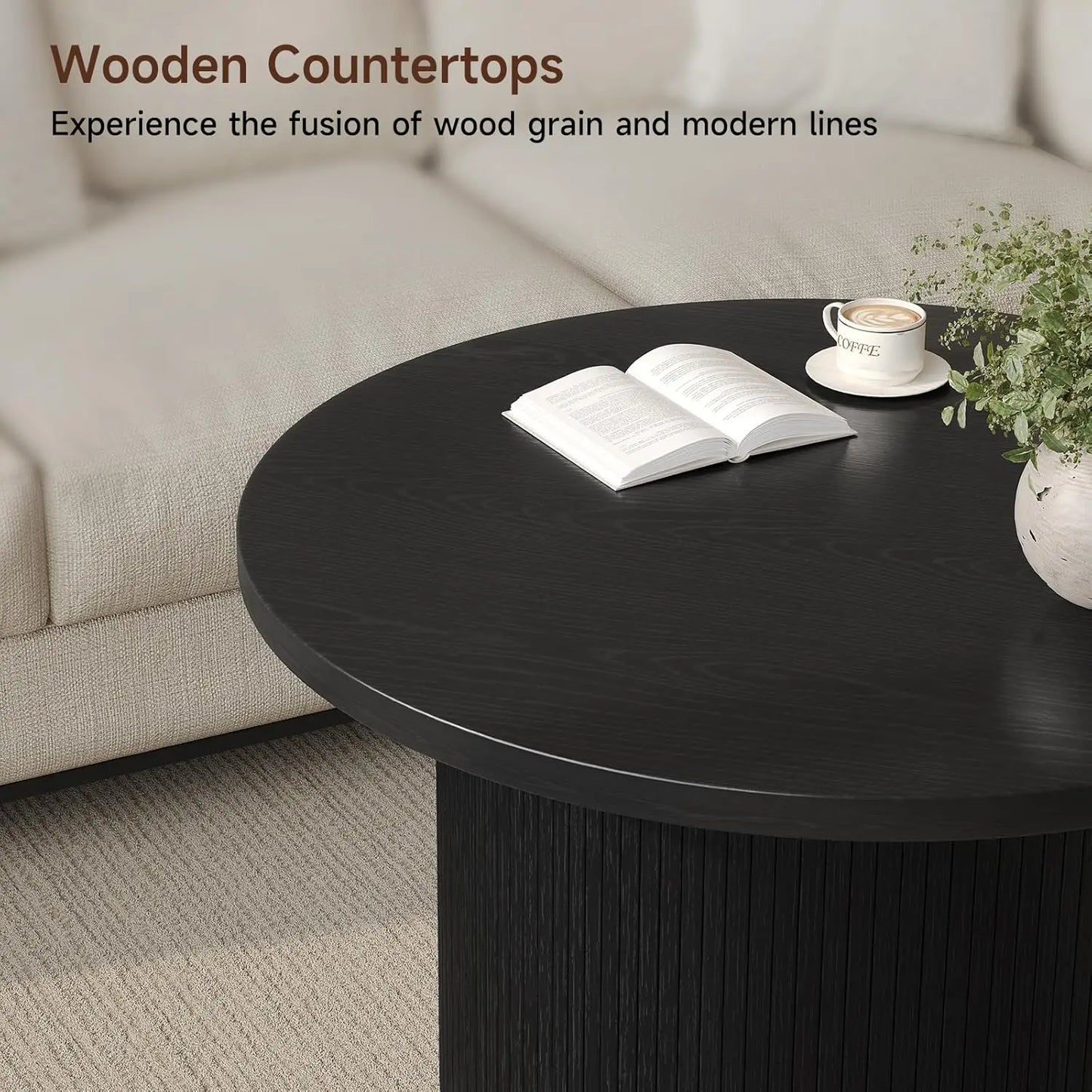 Modus Living Tambour Modern Fluted Coffee Table