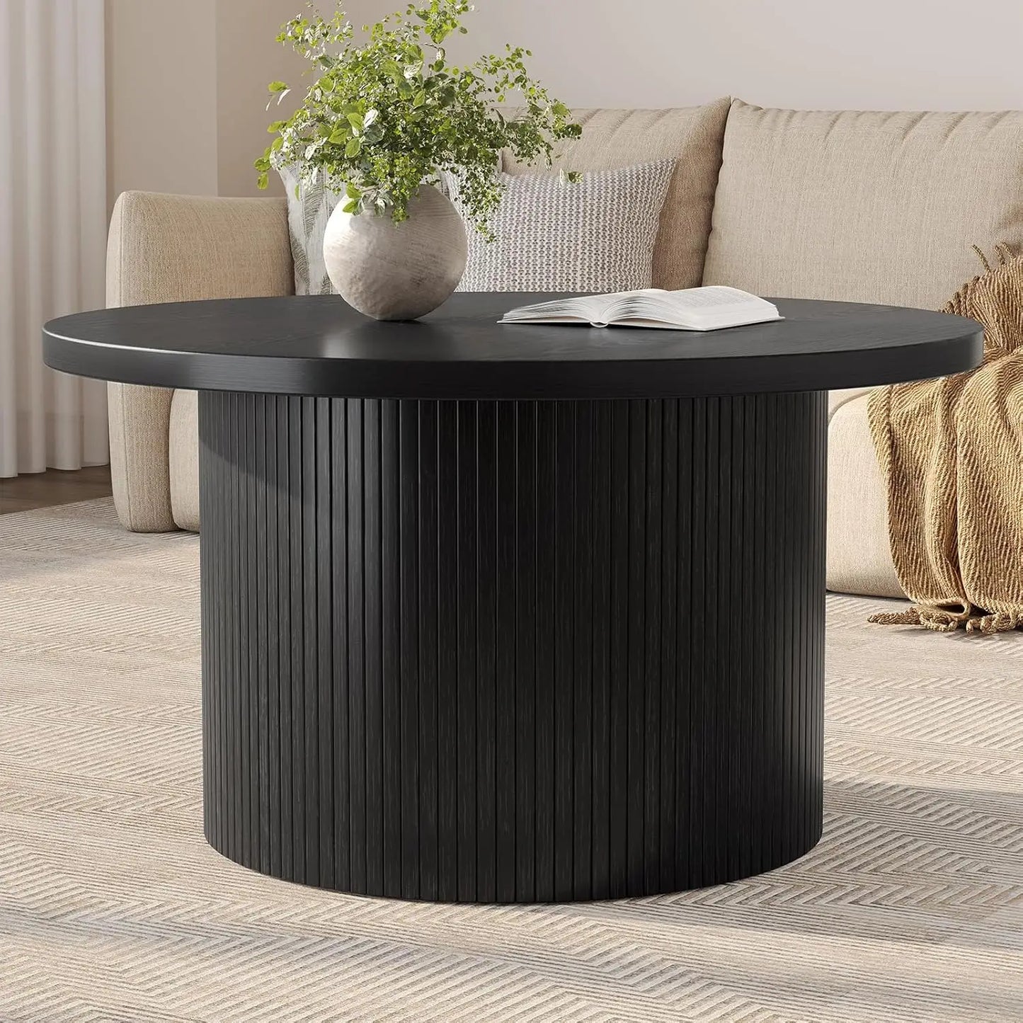 Modus Living Tambour Modern Fluted Coffee Table
