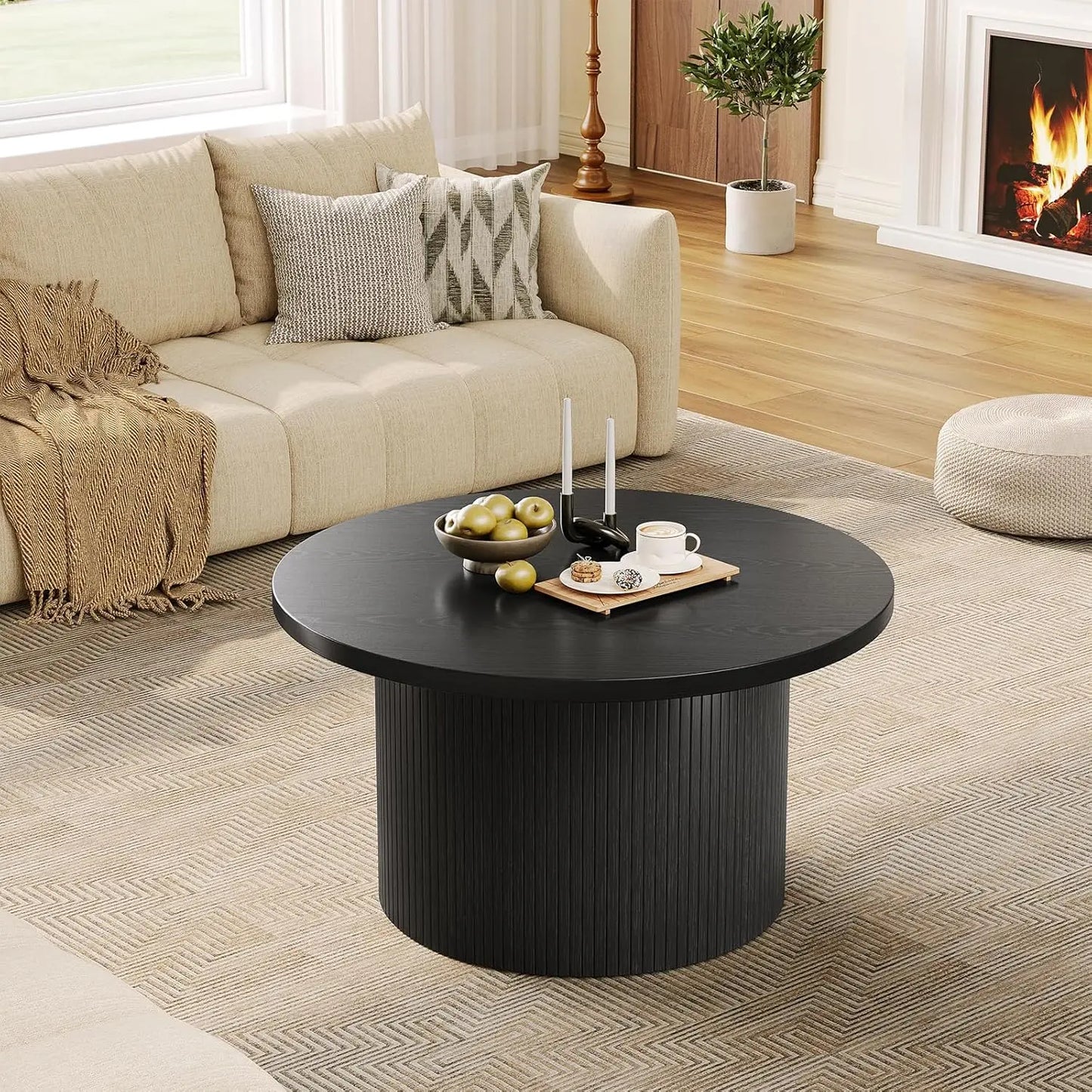 Modus Living Tambour Modern Fluted Coffee Table