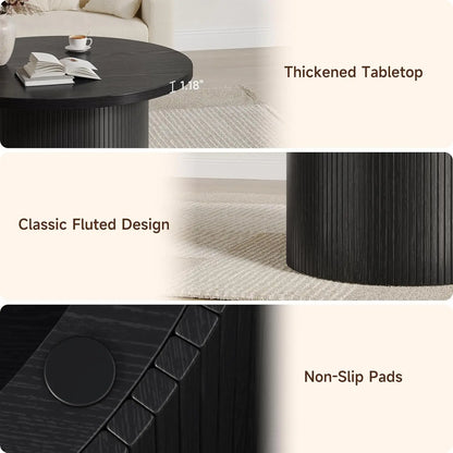 Modus Living Tambour Modern Fluted Coffee Table