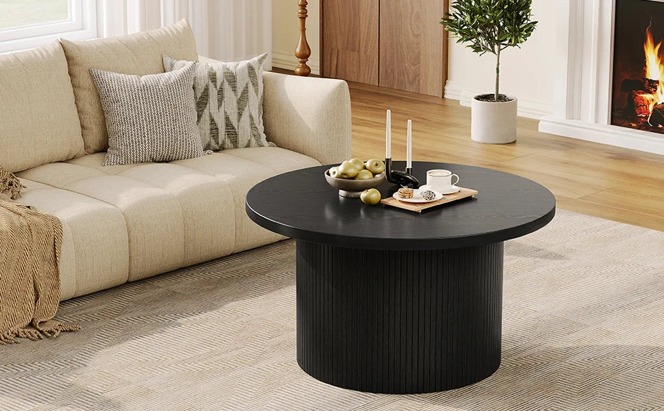 Modus Living Tambour Modern Fluted Coffee Table