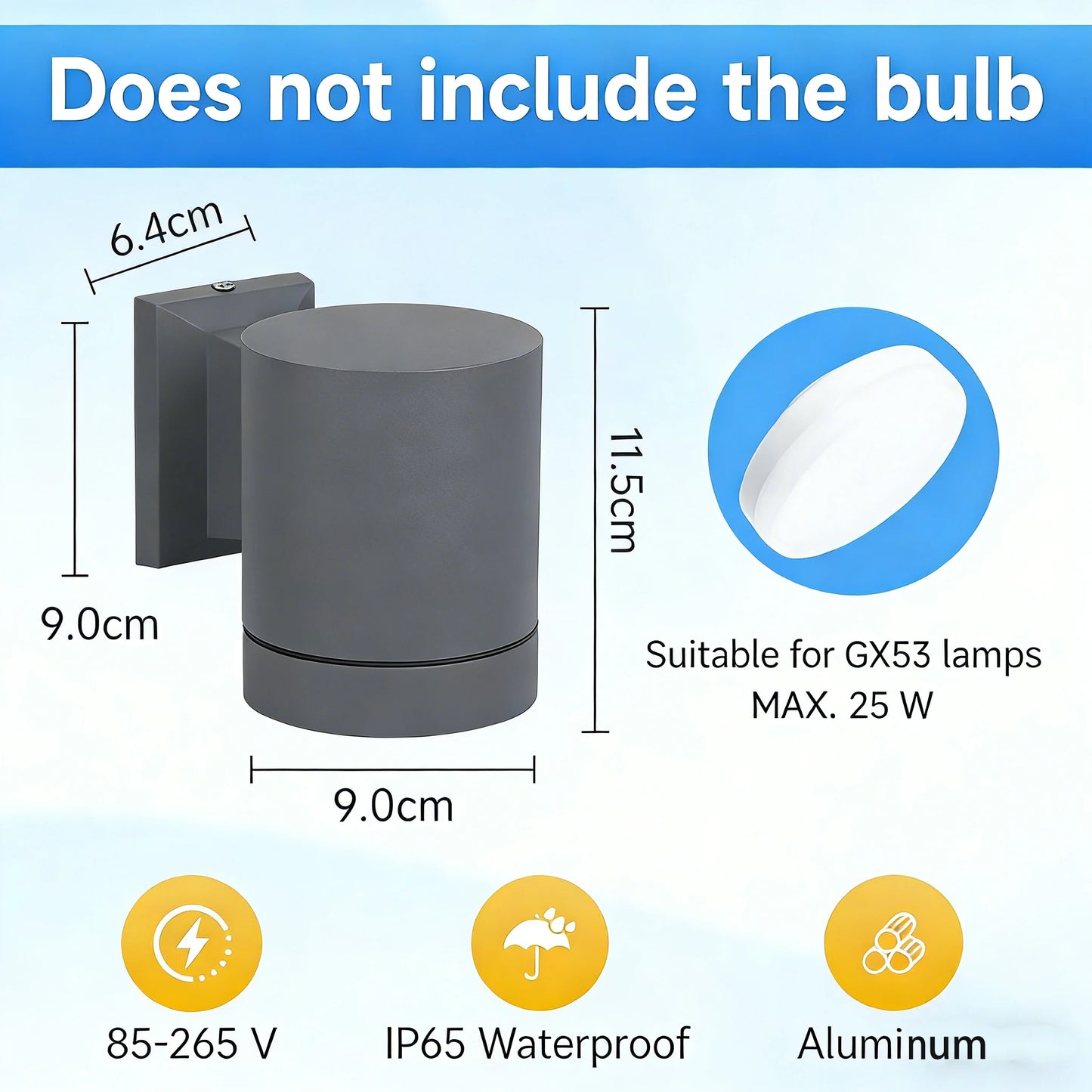 Modus Living Eclipse Waterproof Outdoor Wall Sconce