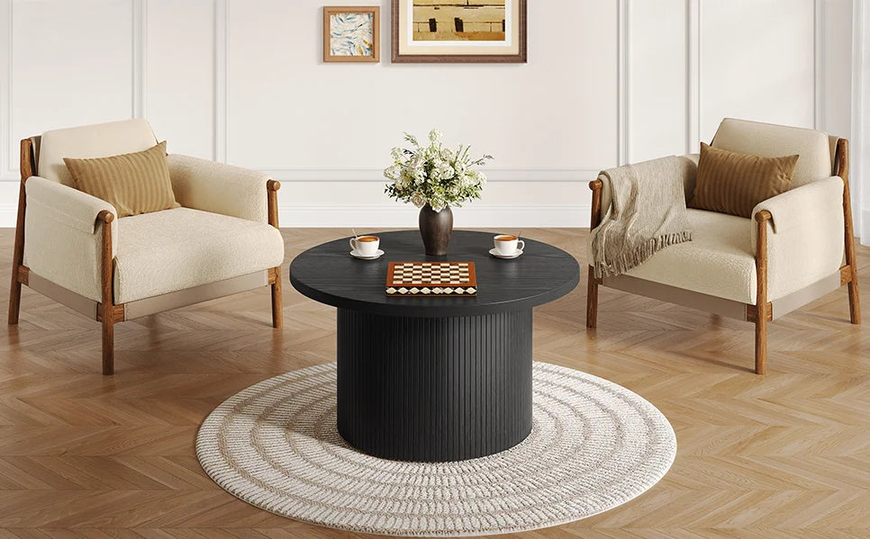 Modus Living Tambour Modern Fluted Coffee Table